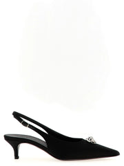 Magda Butrym Black Silk Mid Heel Pumps - EU37.5/US7.5