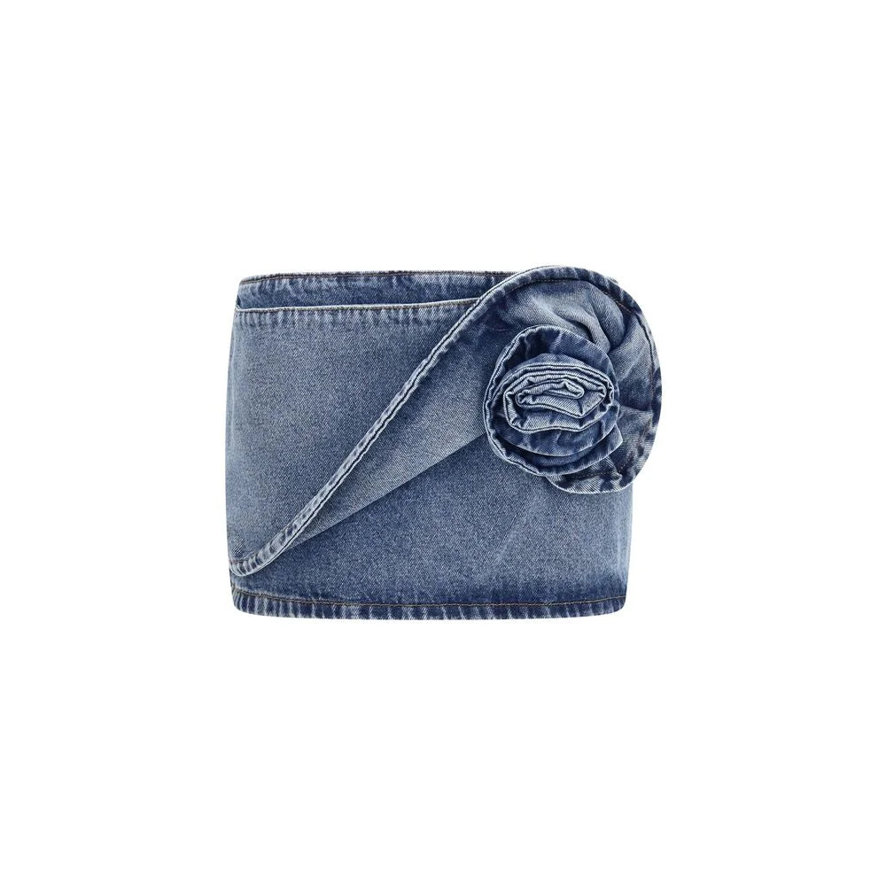 Magda Butrym Blue Cotton Mini Skirt - IT36 | XS