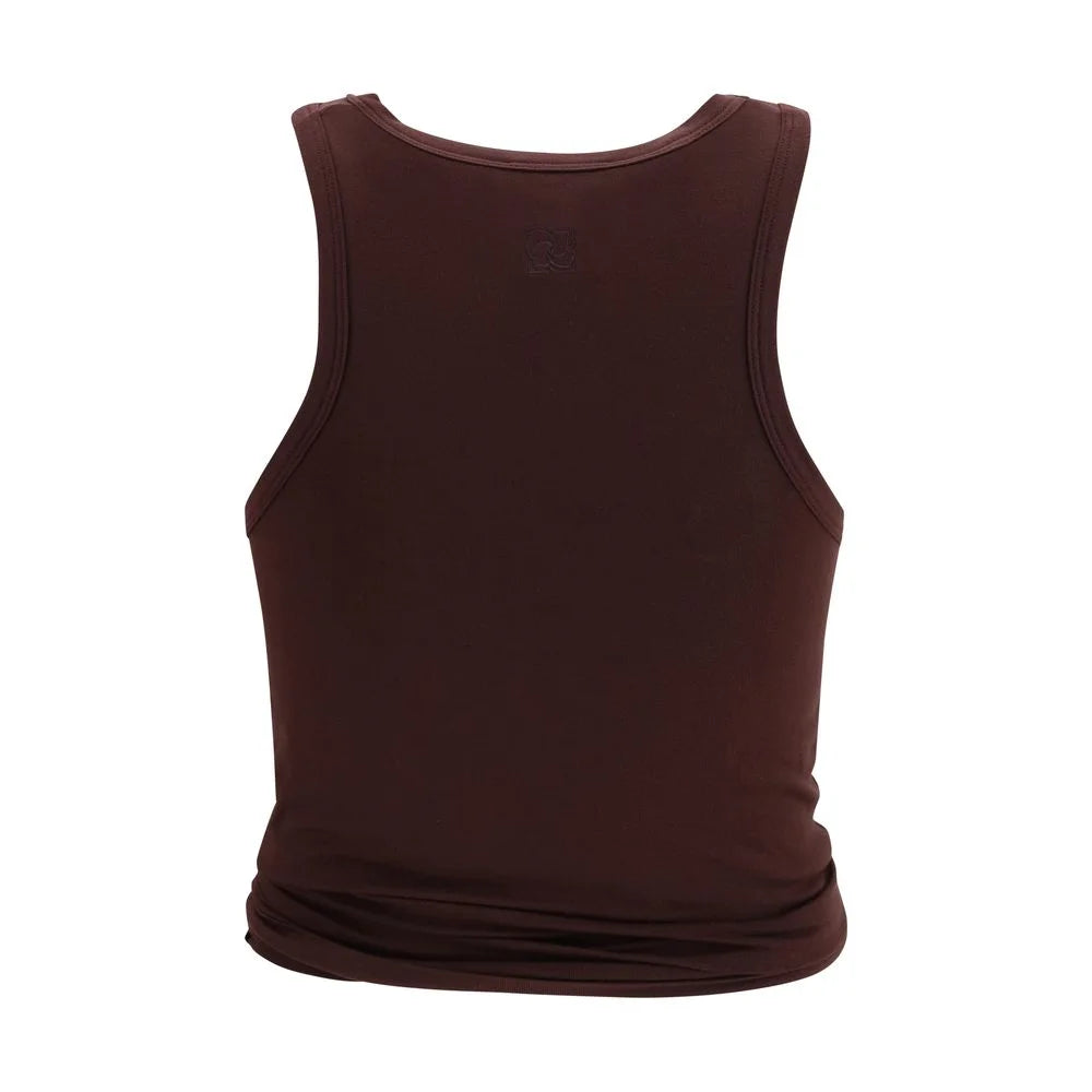 Magda Butrym Brown Cotton Sleeveles T-Shirt - IT38 | S