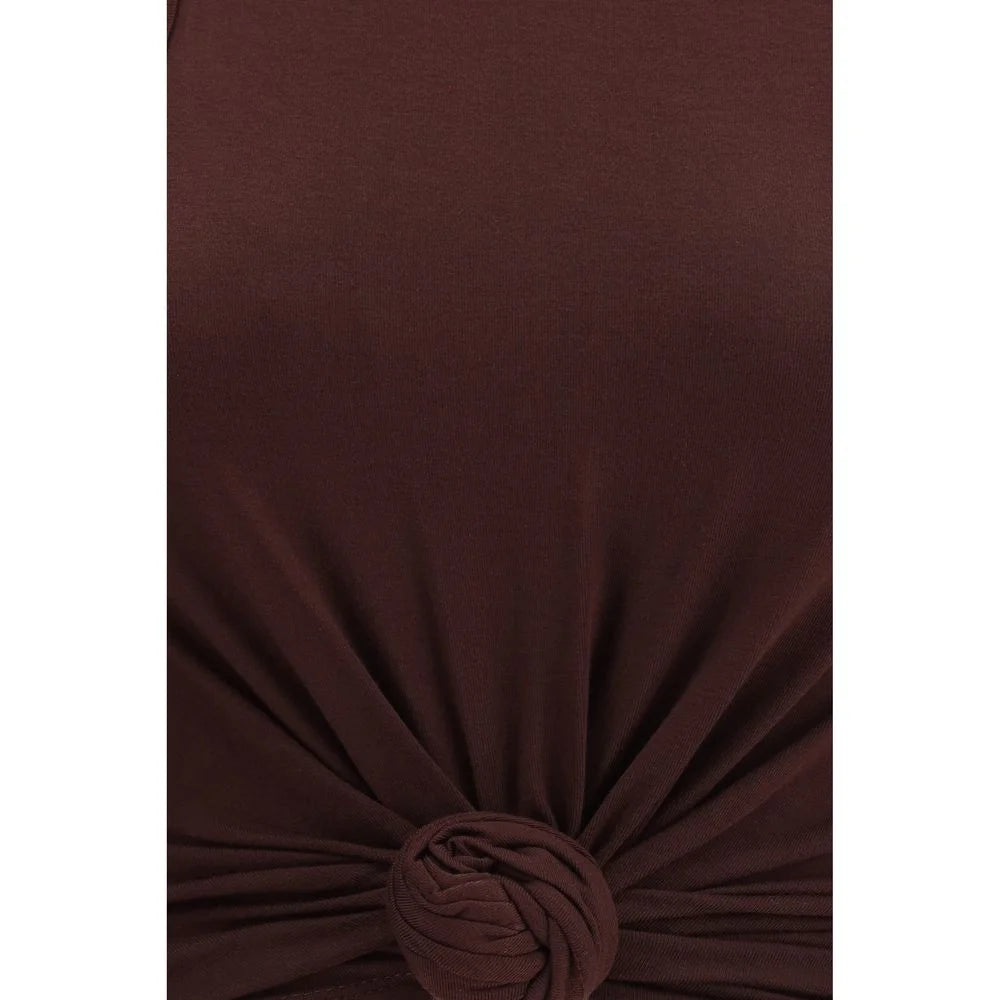Magda Butrym Brown Cotton Sleeveles T-Shirt - IT38 | S
