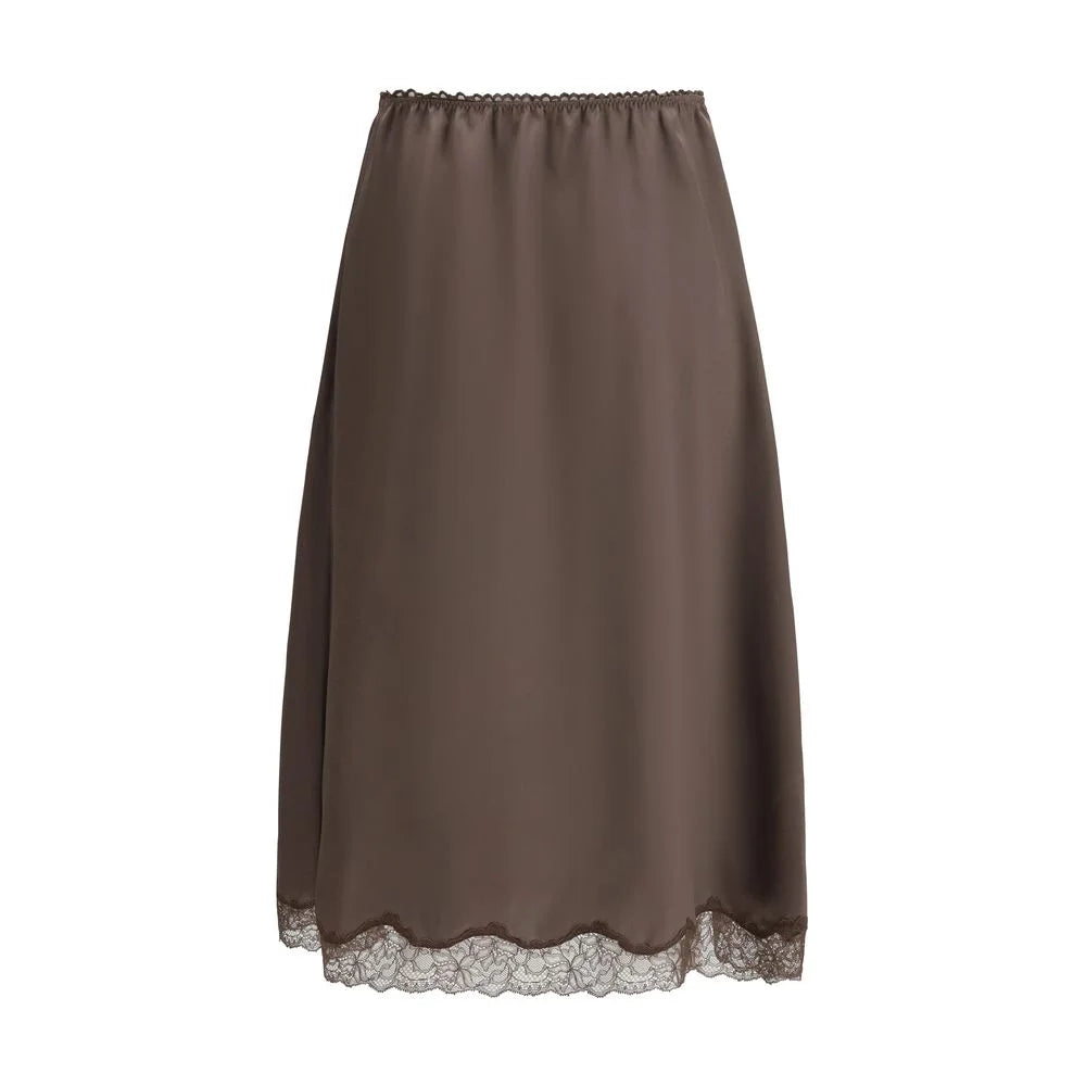 Magda Butrym Brown Silk Midi Skirt - IT38 | S