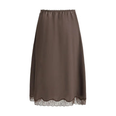 Magda Butrym Brown Silk Midi Skirt - IT38 | S