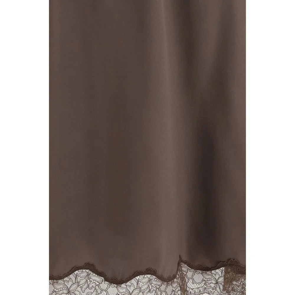 Magda Butrym Brown Silk Midi Skirt - IT38 | S