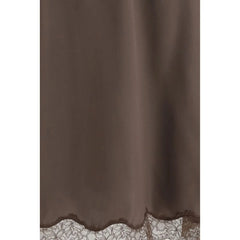 Magda Butrym Brown Silk Midi Skirt - IT38 | S