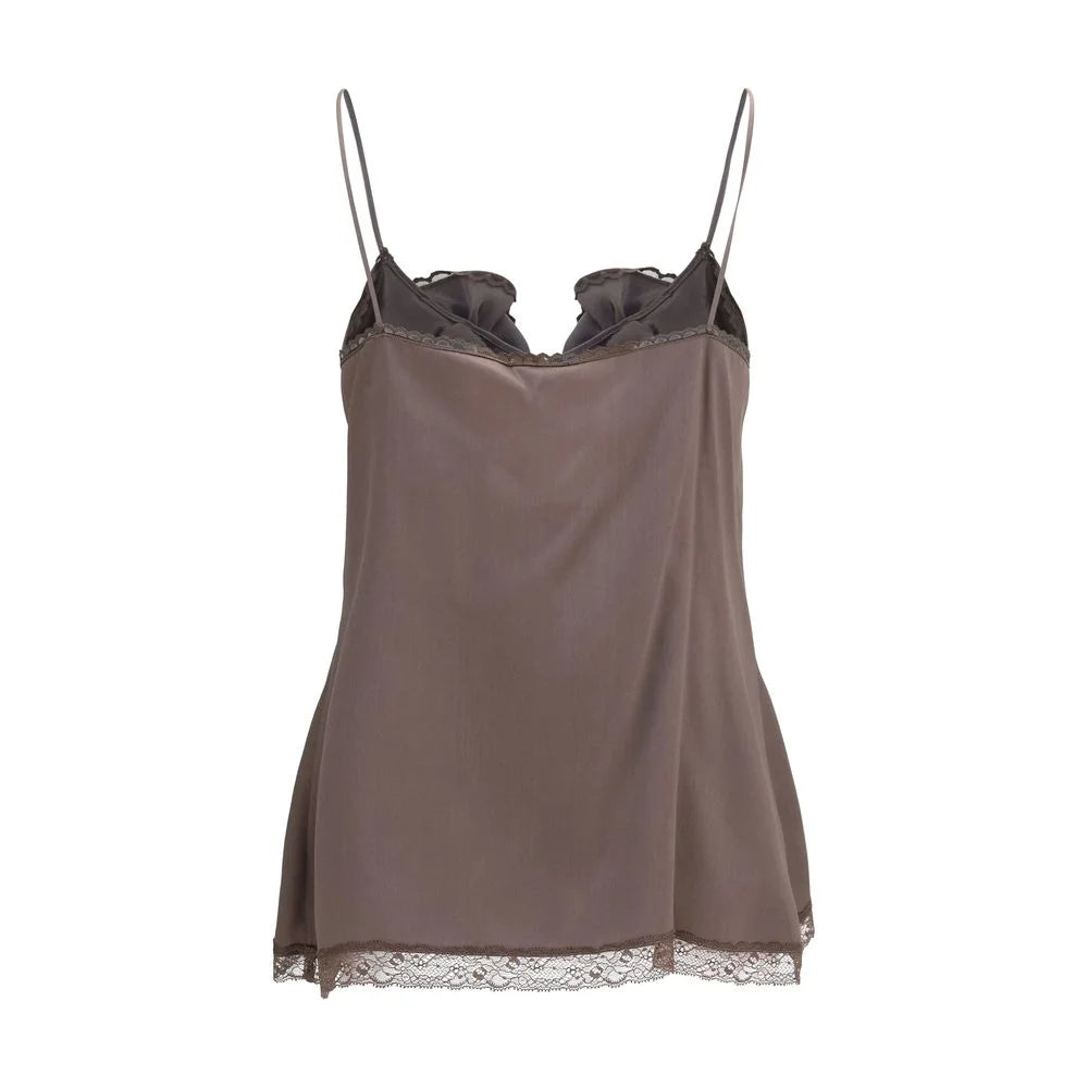 Magda Butrym Brown Silk Sleeveles T-Shirt - IT40 | M