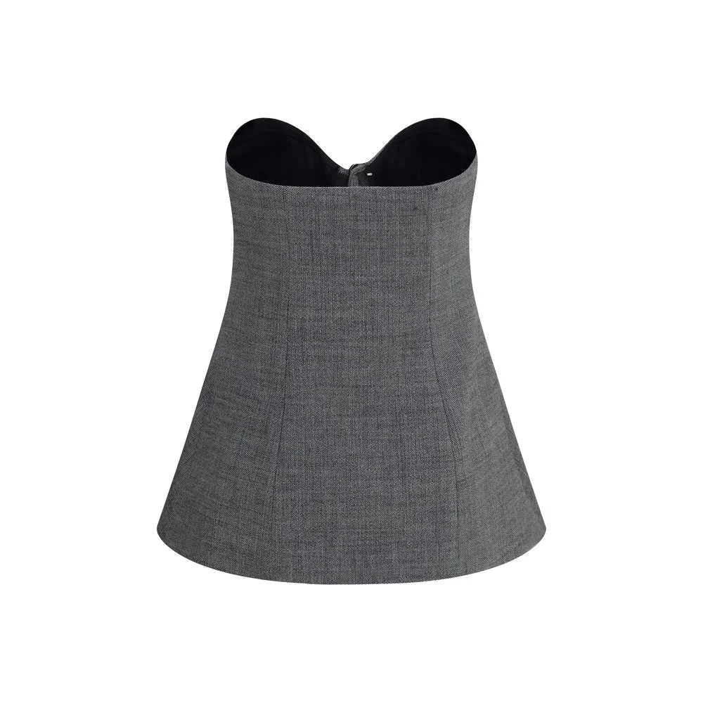 Magda Butrym Gray Wool Oves Aries Corset - 34 | XXS