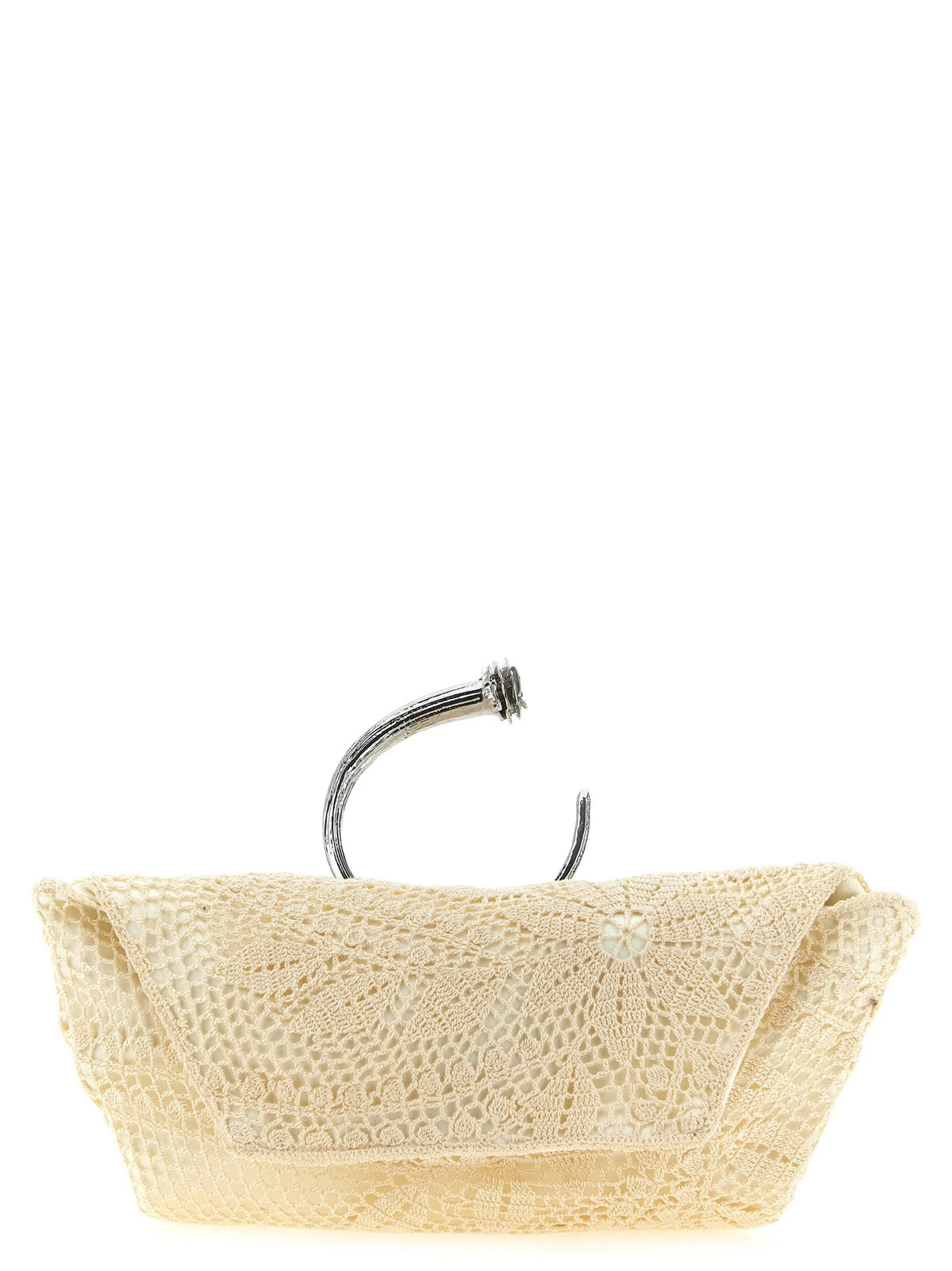 Magda Butrym White Silk Clutch Bag