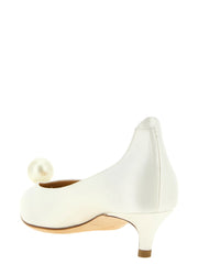Magda Butrym White Viscose Mid Heel Pumps