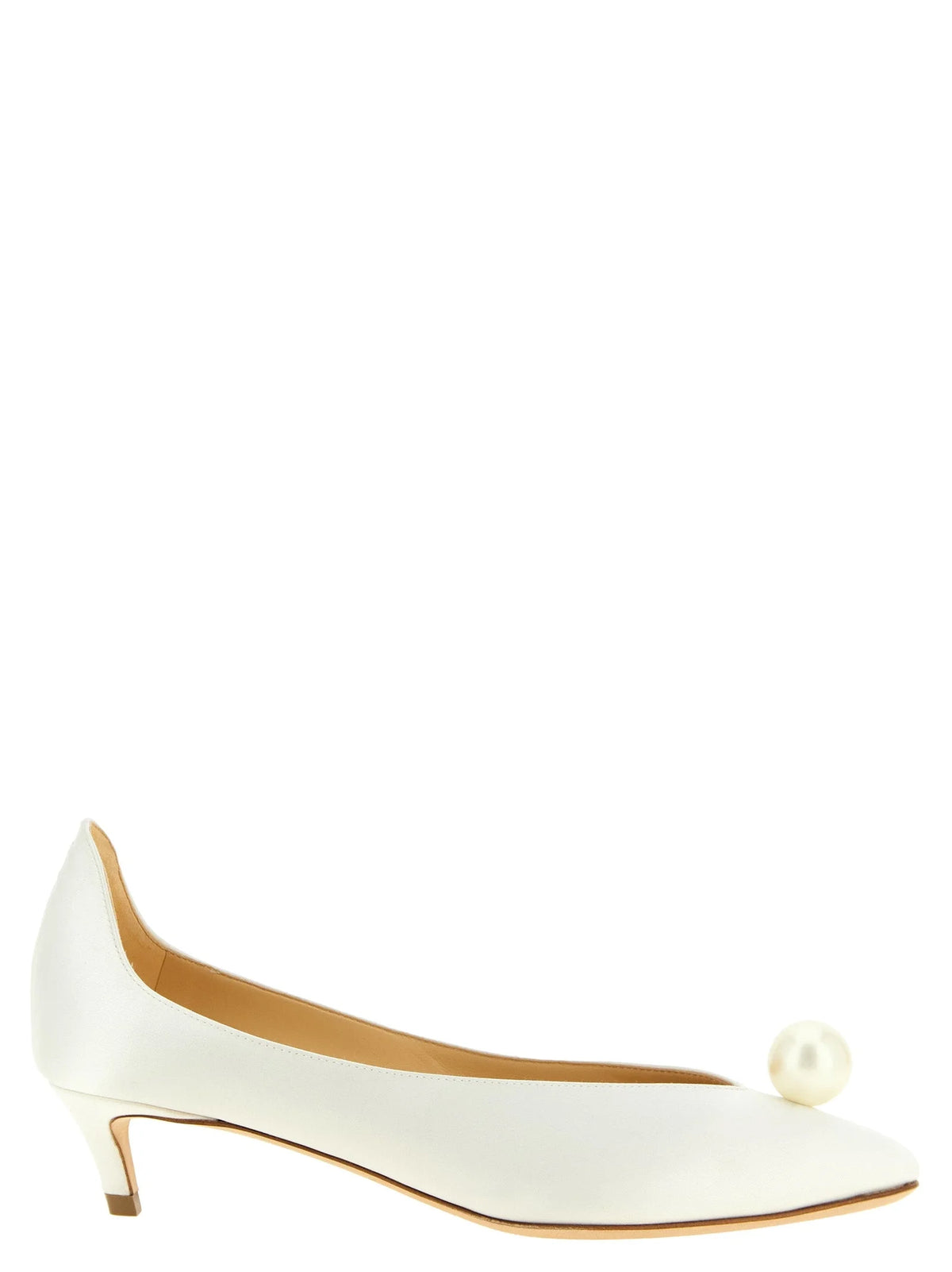 Magda Butrym White Viscose Mid Heel Pumps