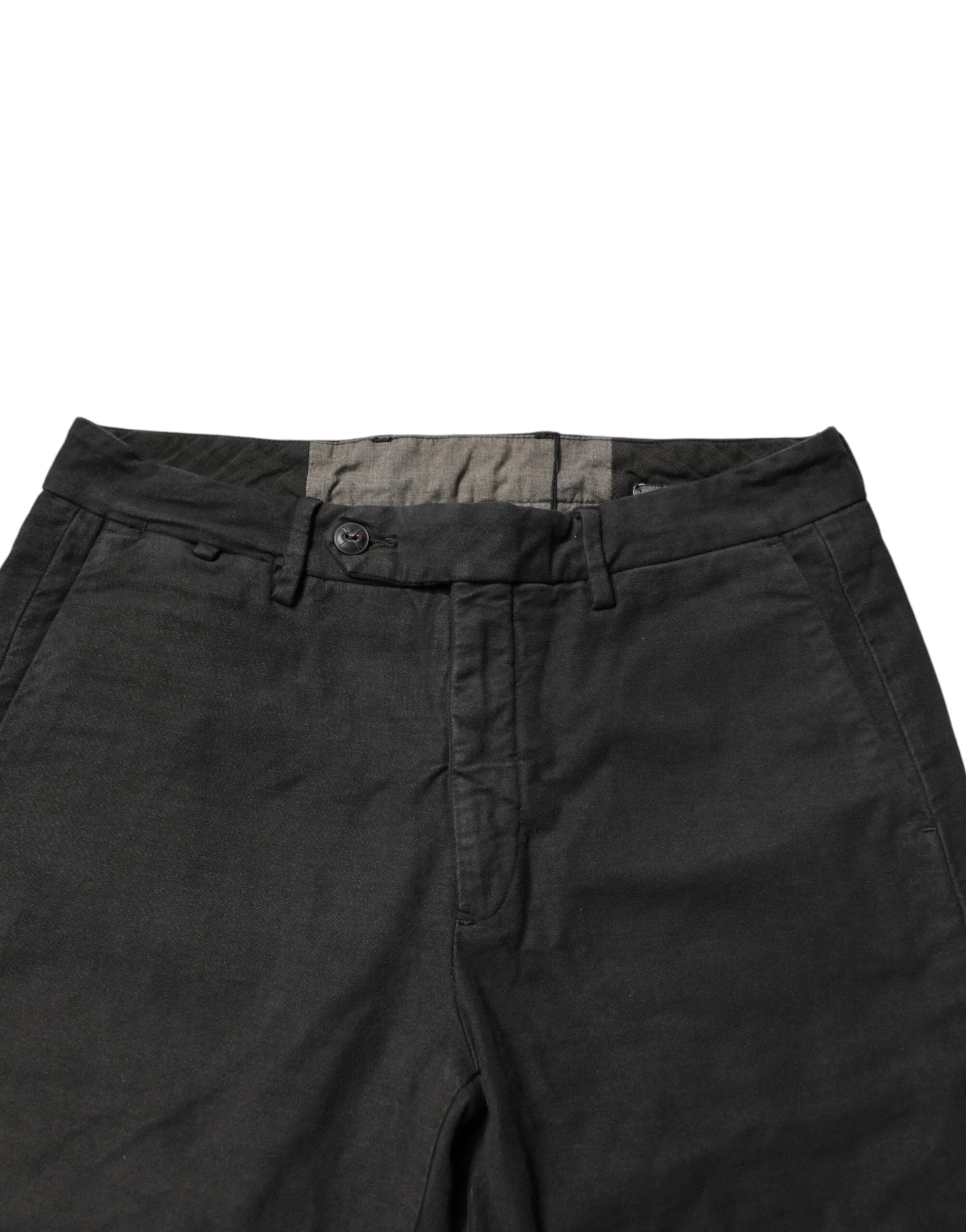 Maison Clochard Dark Gray Cotton Mid Waist Skinny Men Denim Jeans - W31