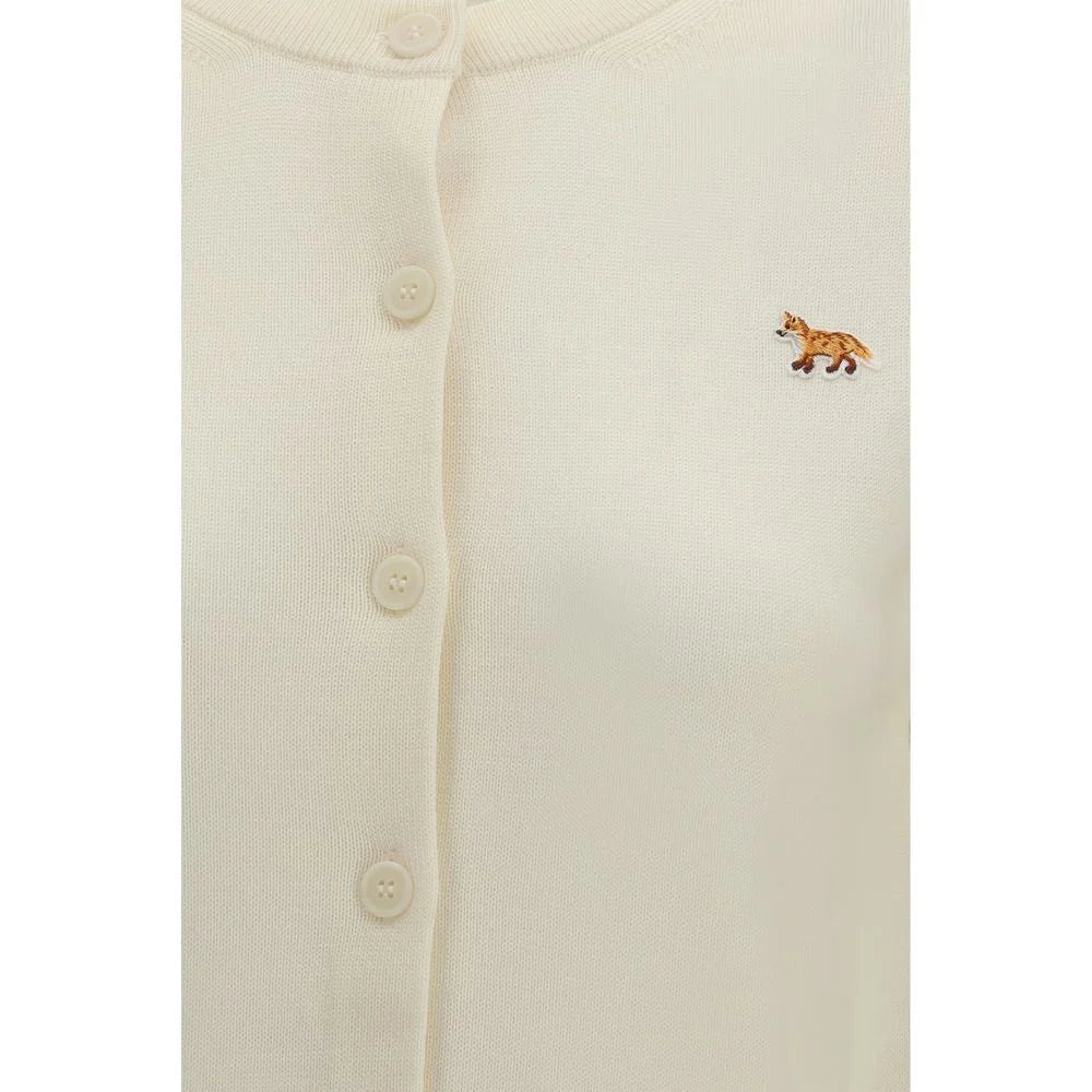 Cardigan en coton beige Maison Kitsuné
