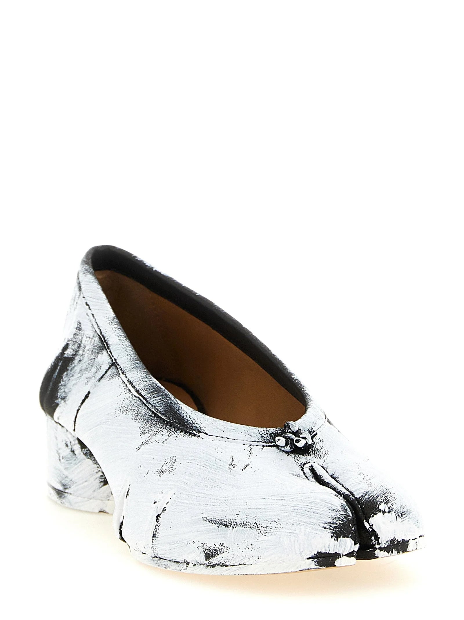 Maison Margiela Bicolor Lambskin Mid Heel Pumps