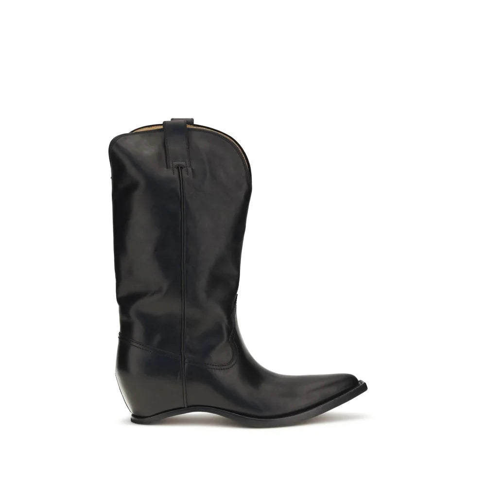 Maison Margiela Black Calf Leather Bos Taurus Ankle Boots - EU40/US7