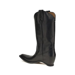 Maison Margiela Black Calf Leather Bos Taurus Boots - EU40/US10