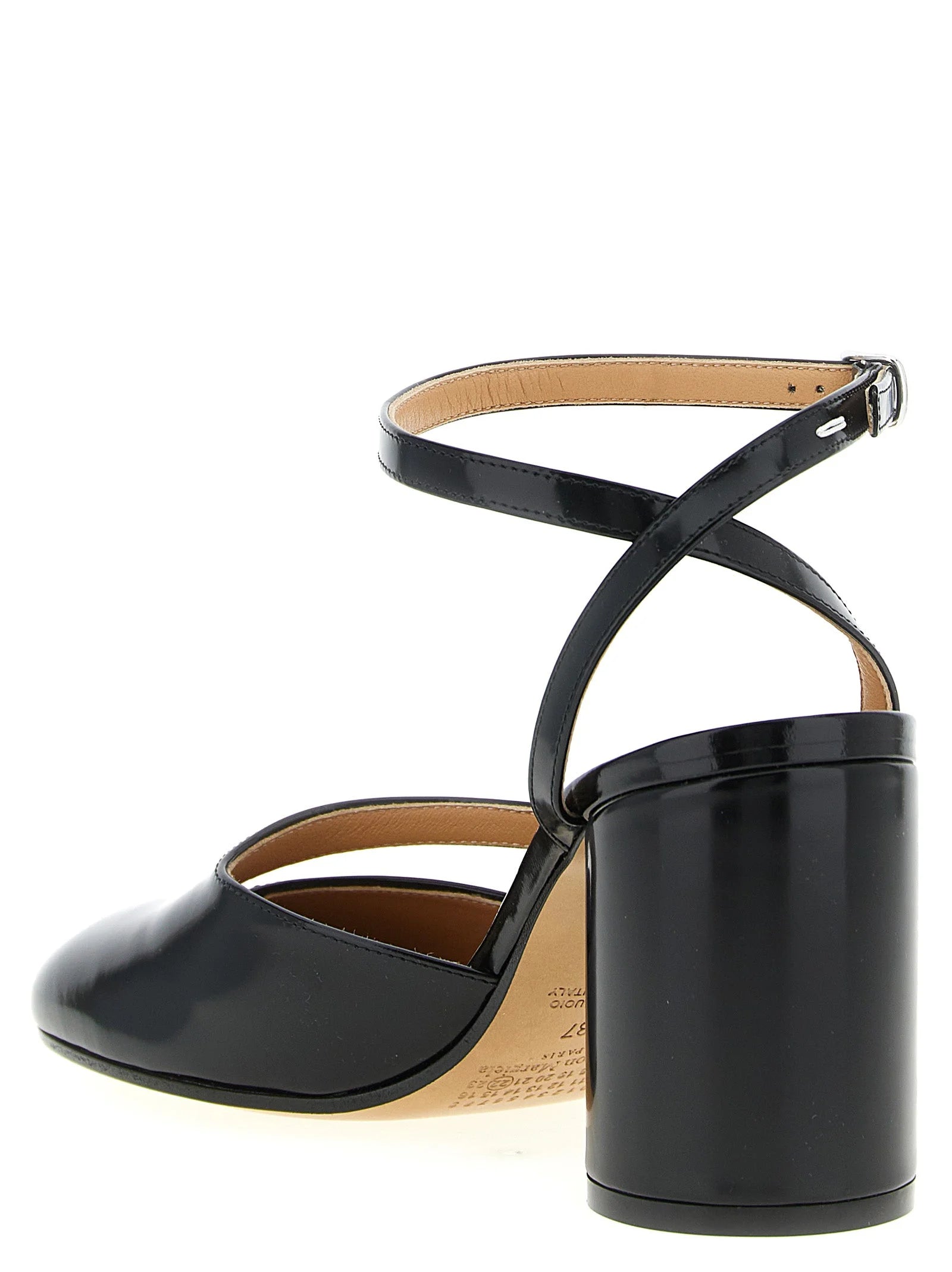 Maison Margiela Black Calfskin Mid Heel Pumps