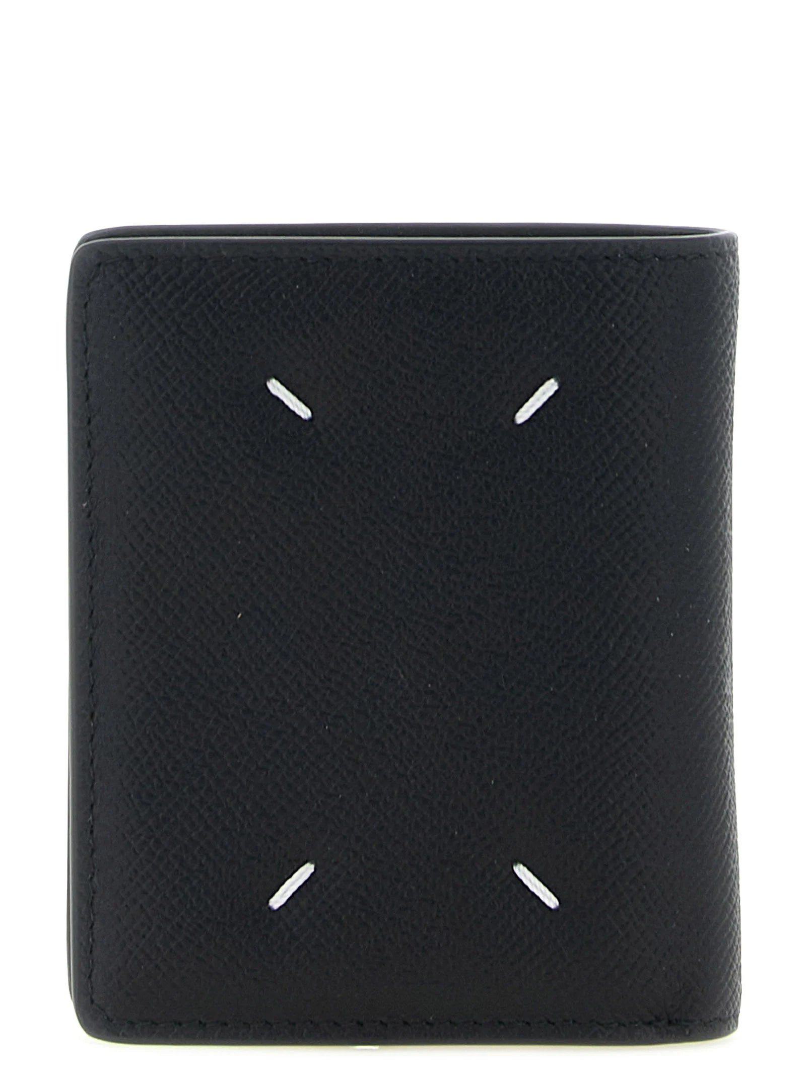 Portofel Maison Margiela din piele box, negru