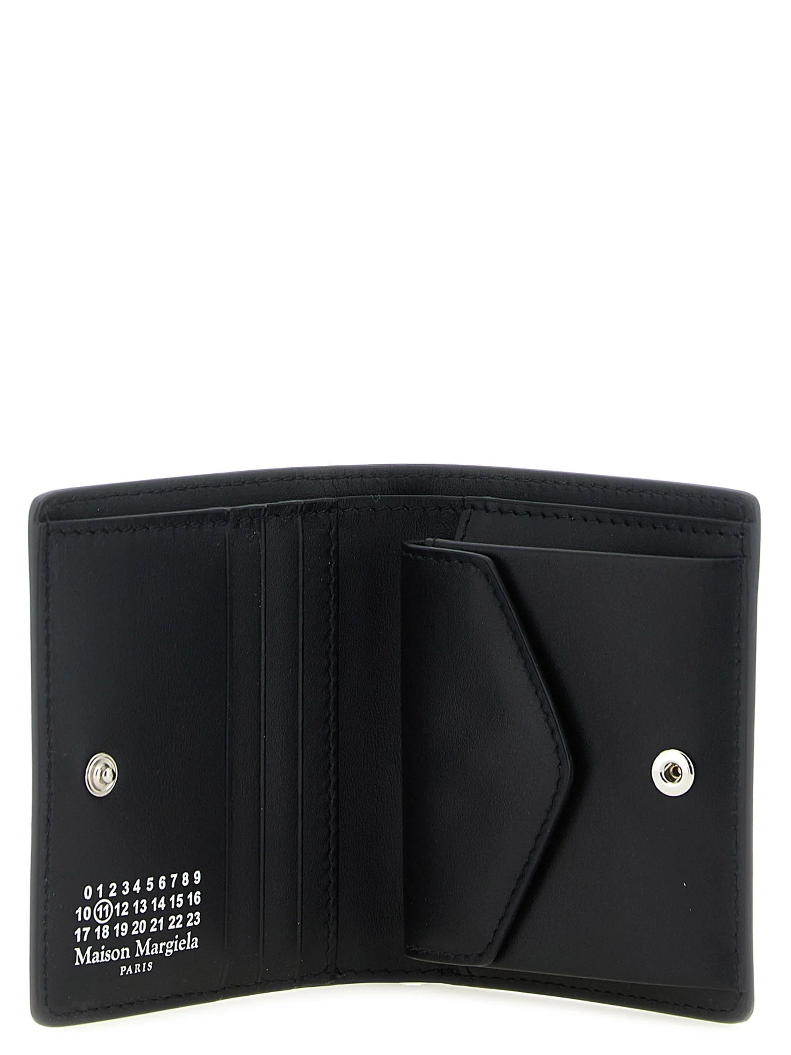 Portofel Maison Margiela din piele box, negru