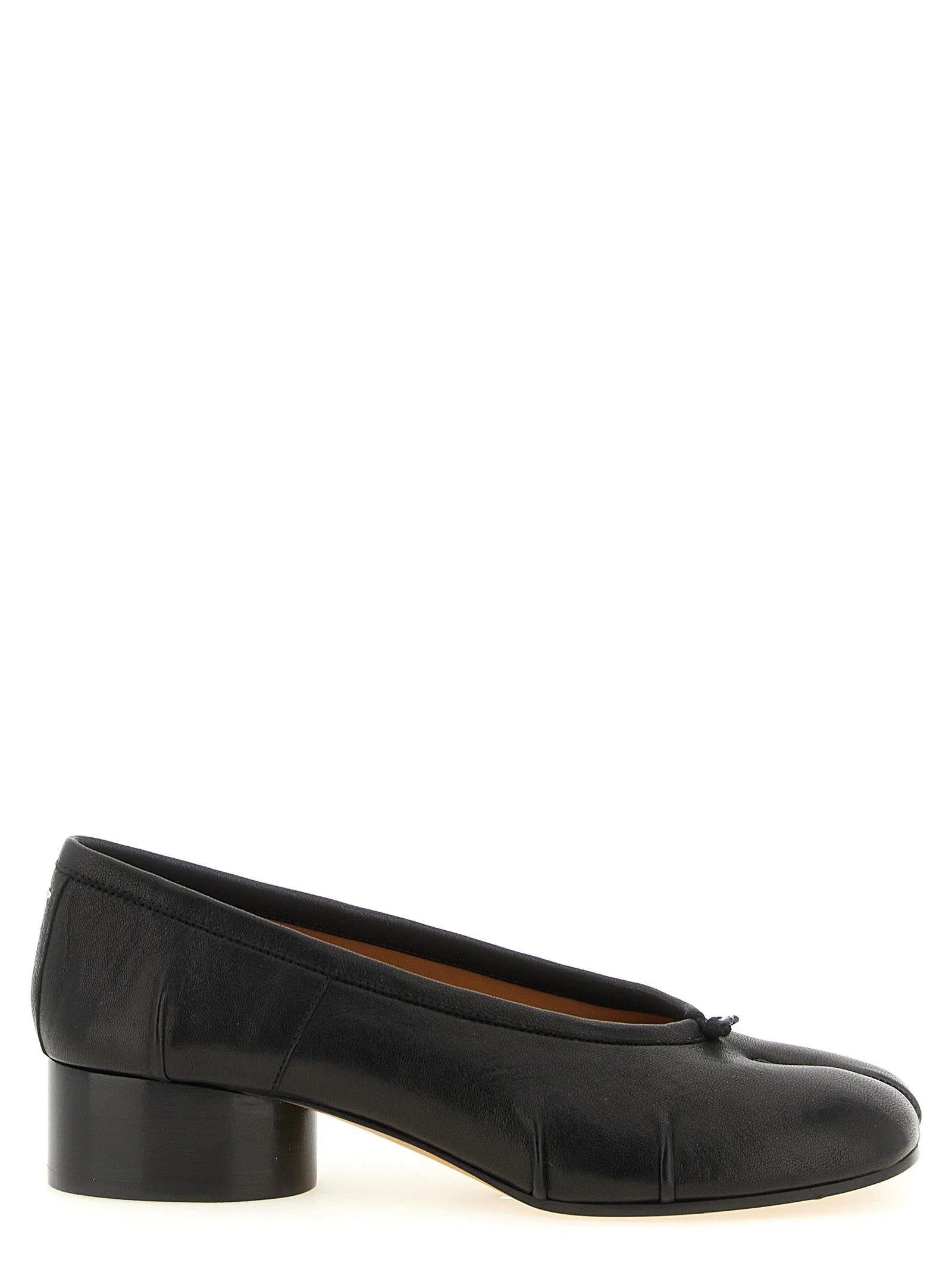 Maison Margiela Black Lamb Leather Mid Heel Pumps