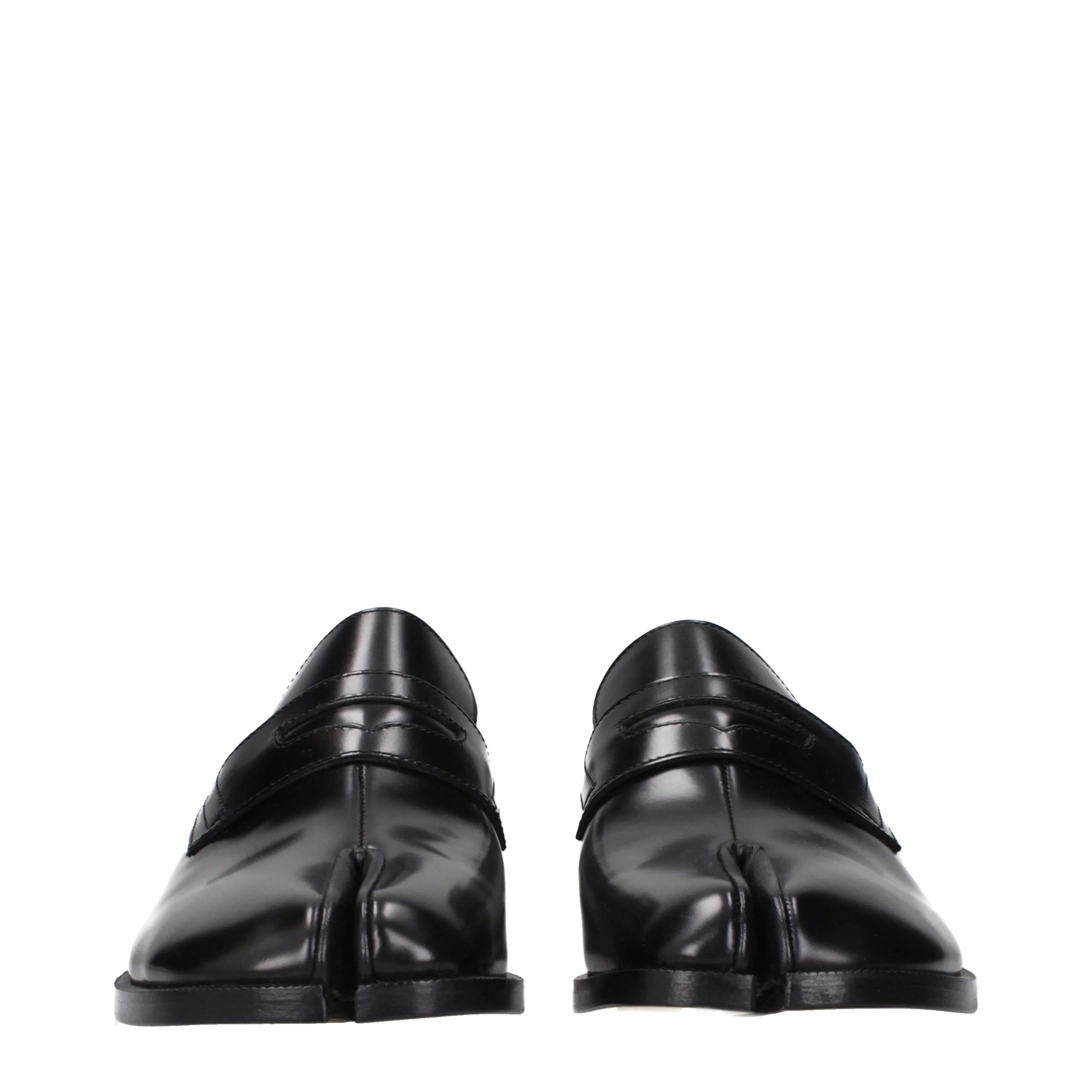 Maison Margiela Black Leather Slip-On Loafers - EU40/US7