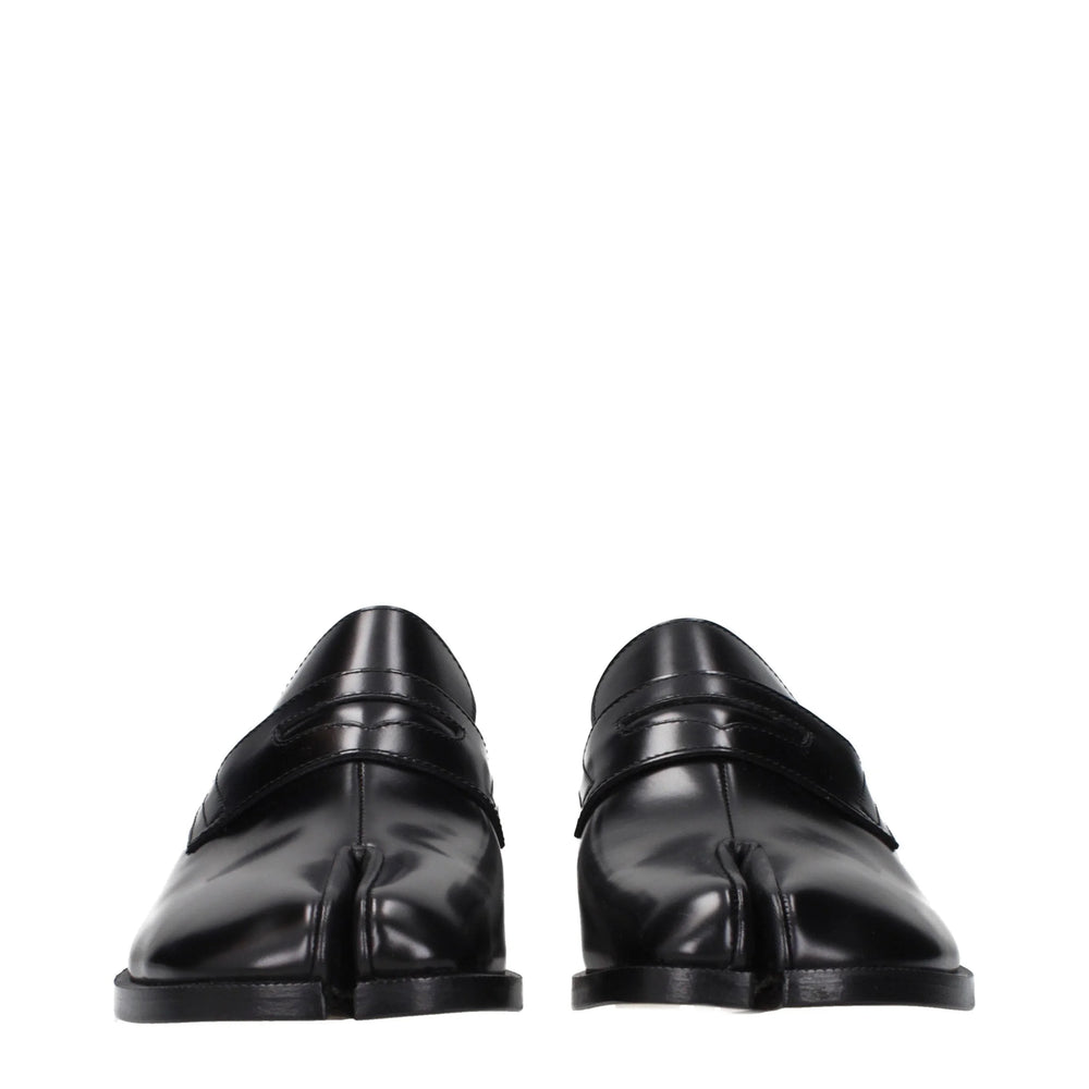 Maison Margiela Black Leather Slip-On Loafers - EU40/US7