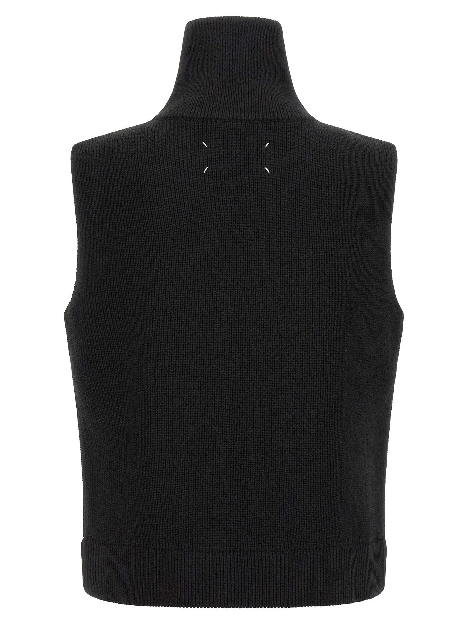 Maison Margiela Black Wool Sleeveles Sweater