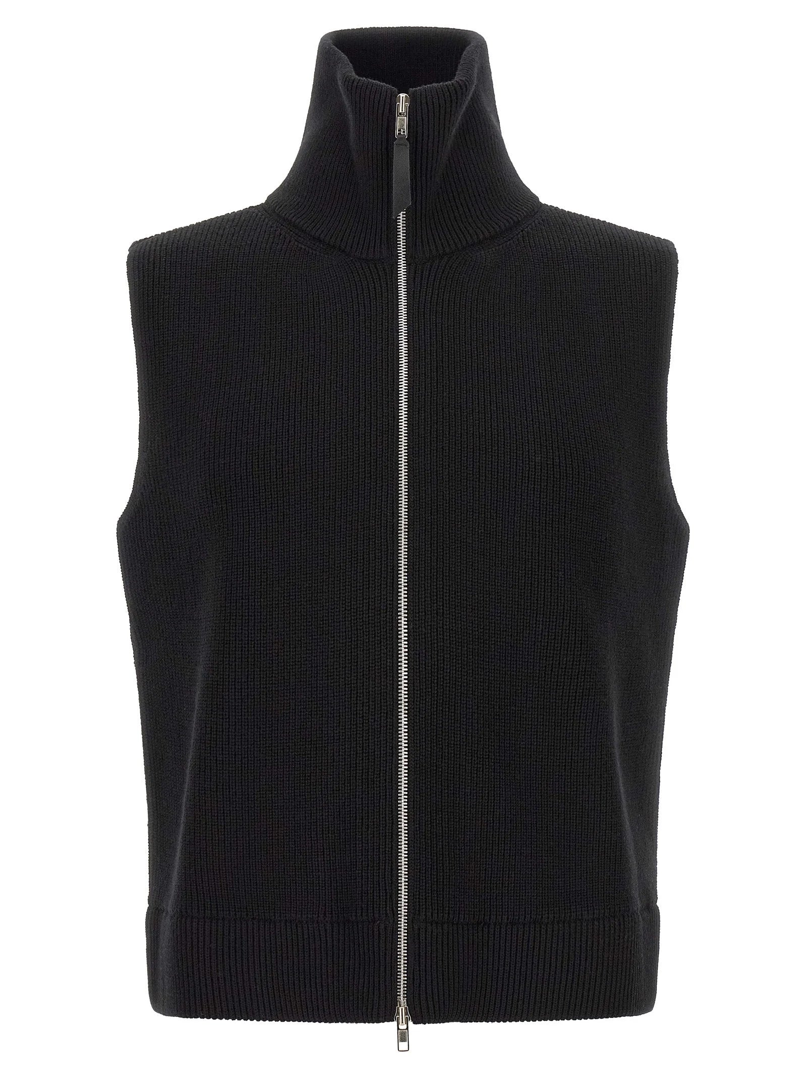 Maison Margiela Black Wool Sleeveles Sweater