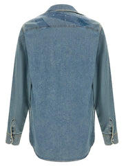 Maison Margiela Blue Cotton Blouse