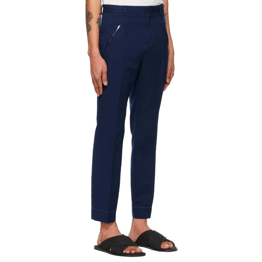 Maison Margiela Blue Cotton Casual Pants - IT50 | L