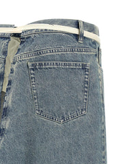Maison Margiela Blue Cotton Mini Skirt