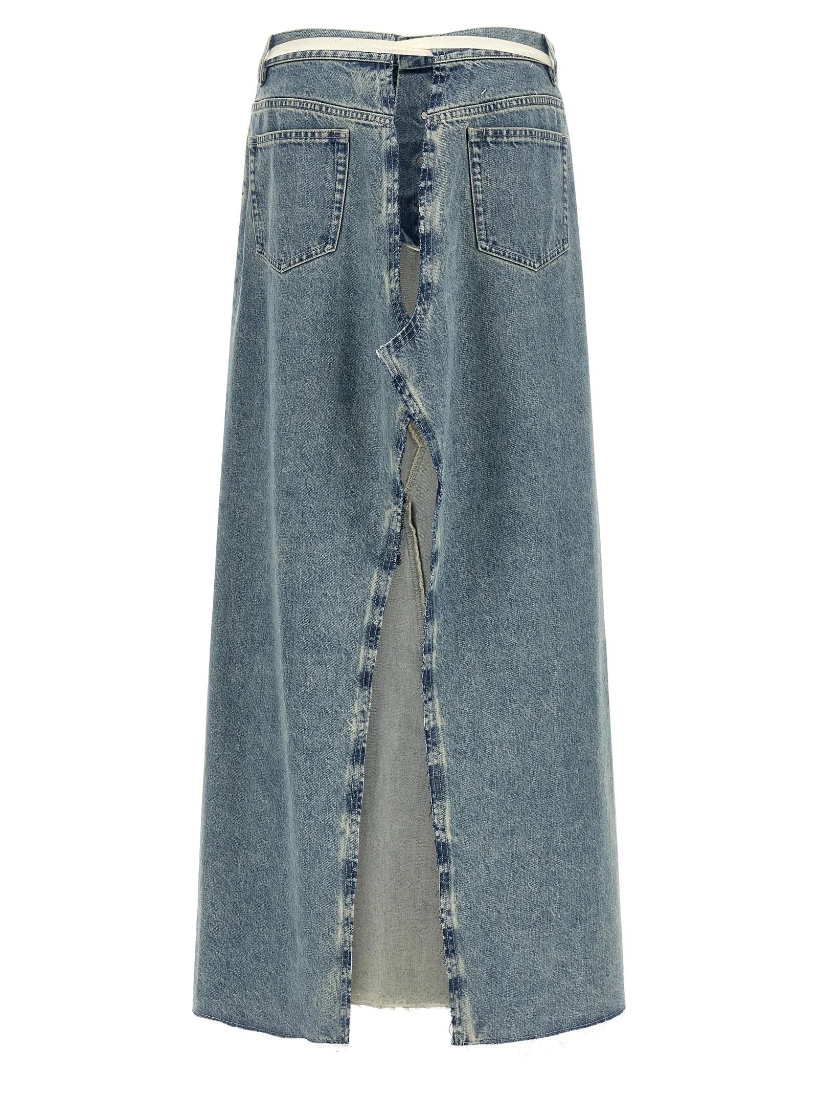 Maison Margiela Blue Cotton Mini Skirt