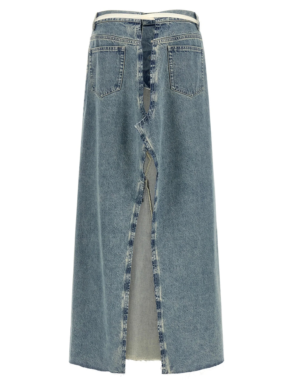 Maison Margiela Blue Cotton Mini Skirt