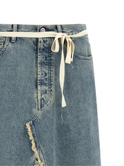 Maison Margiela Blue Cotton Mini Skirt