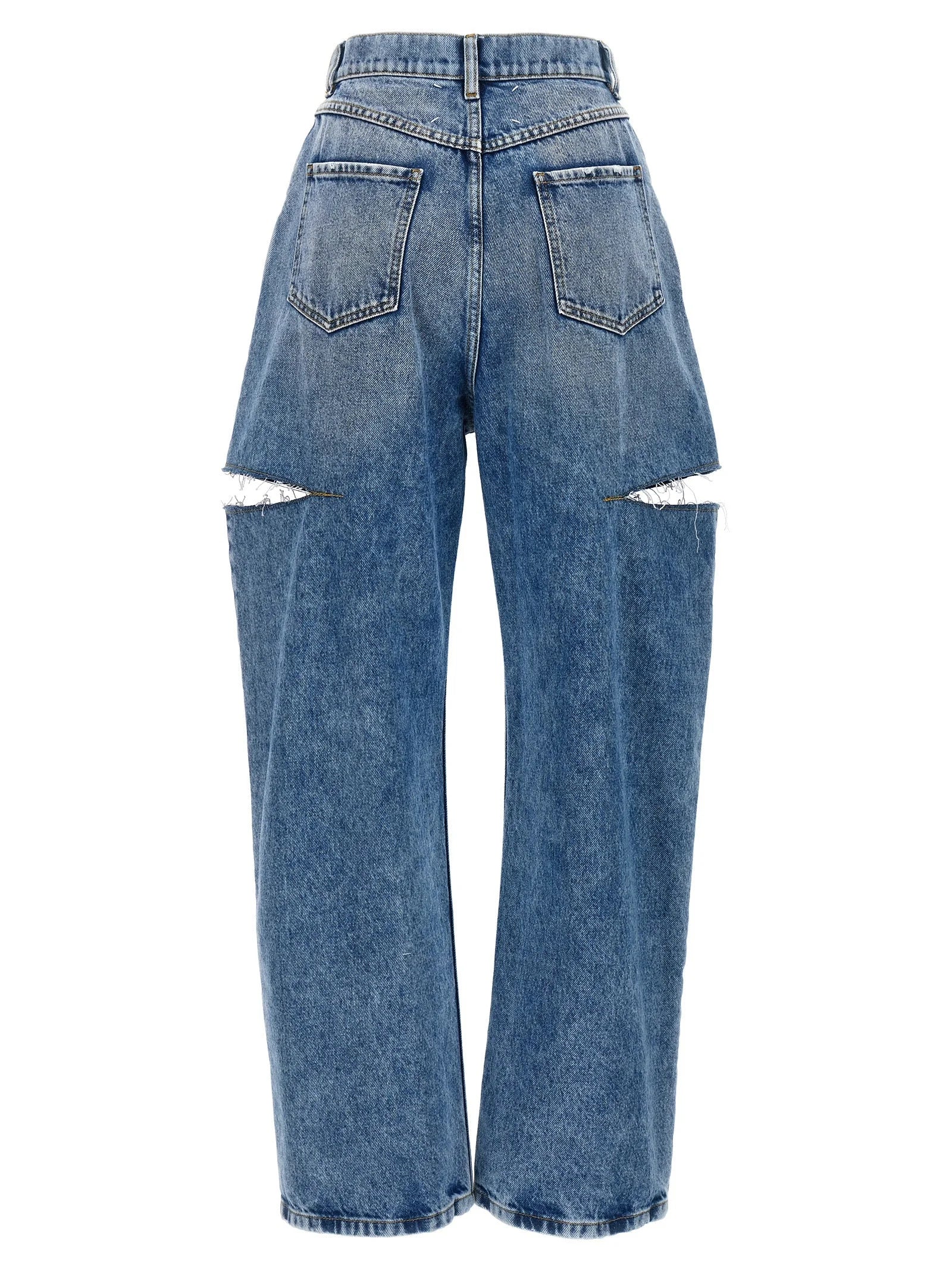 Maison Margiela Blue Cotton Straight-Leg Jeans - IT38