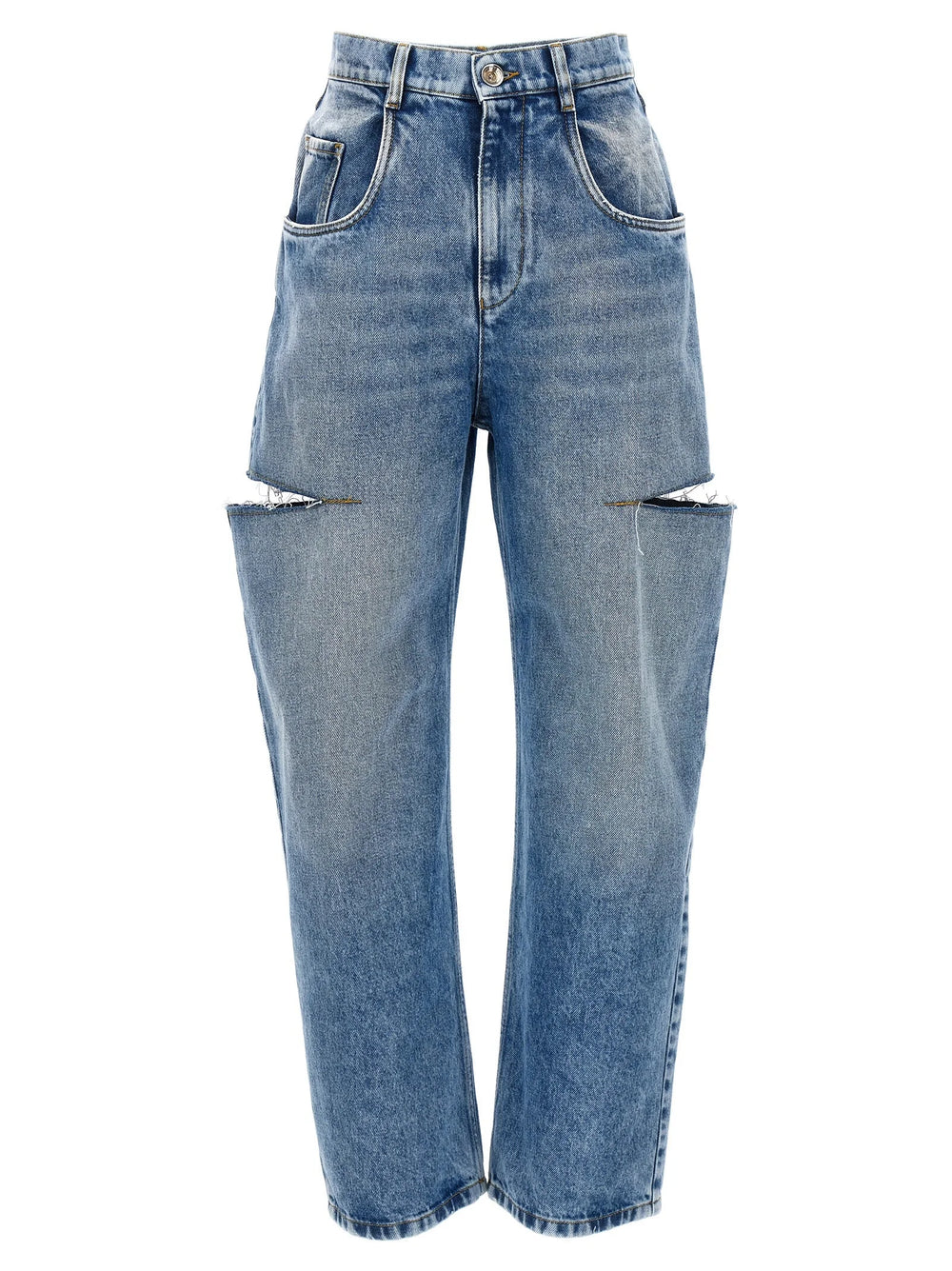 Maison Margiela Blue Cotton Straight-Leg Jeans - IT38