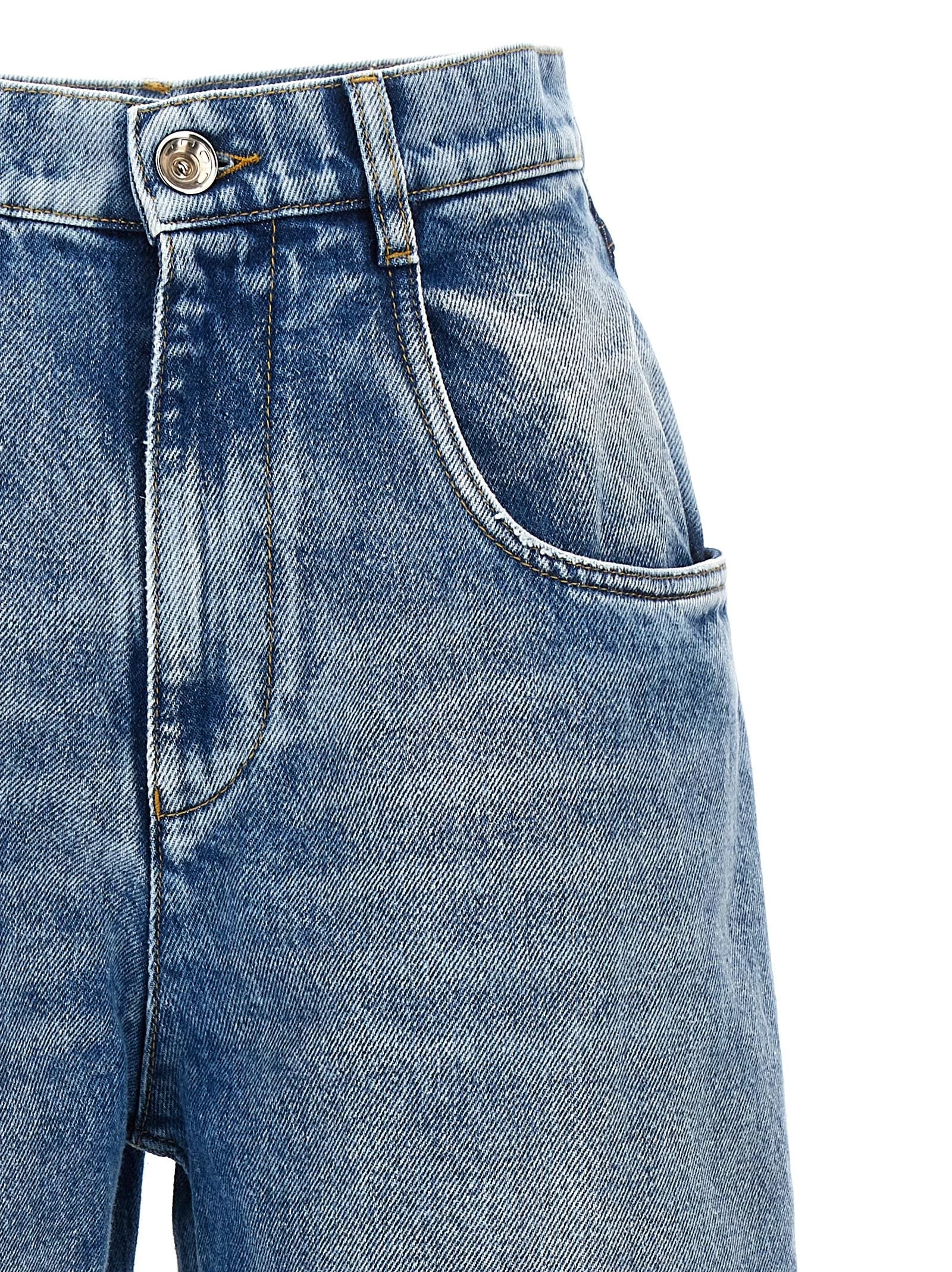 Maison Margiela Blue Cotton Straight-Leg Jeans - IT38
