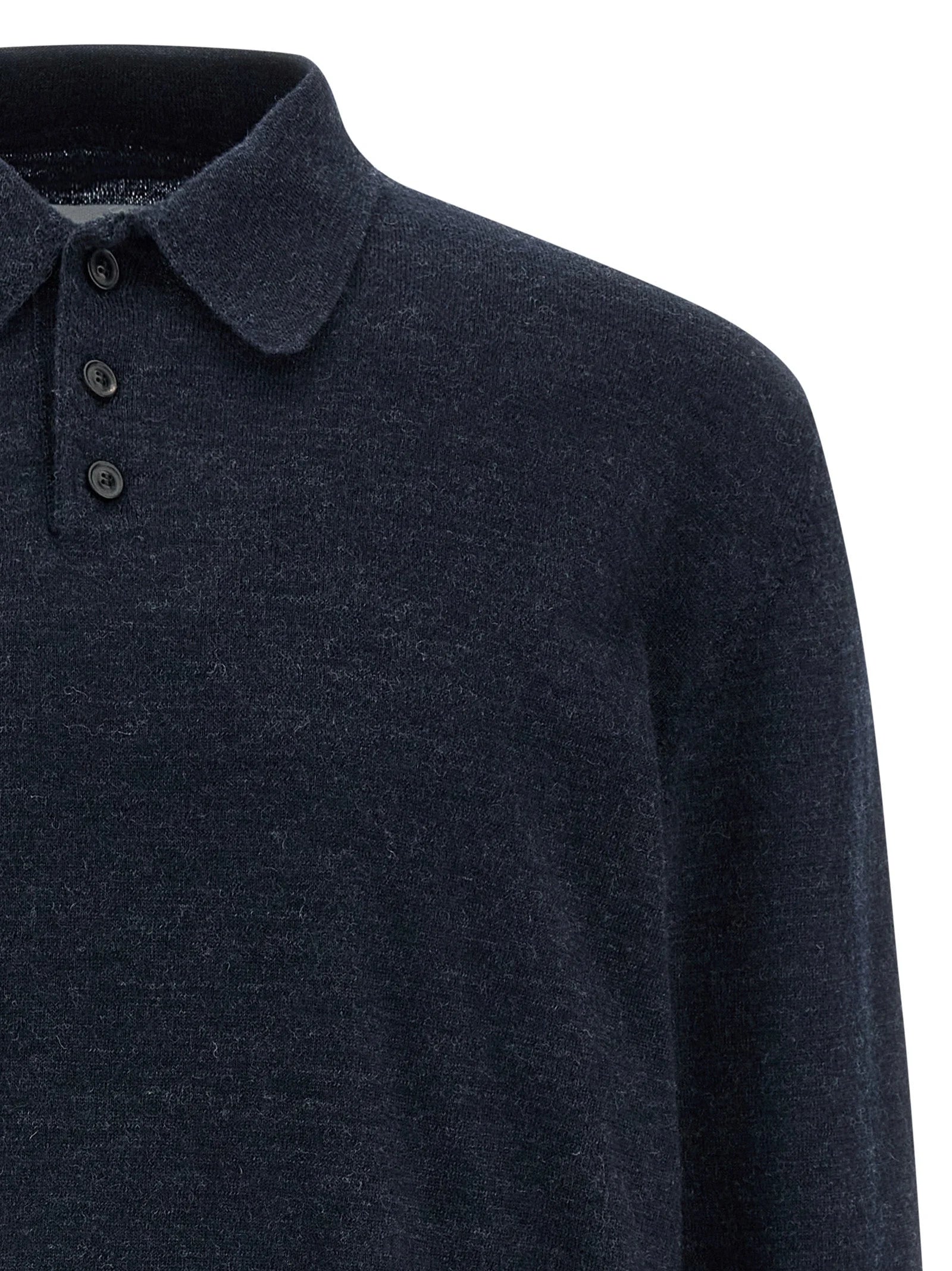 Maison Margiela Blue Wool Polo Shirt - XL