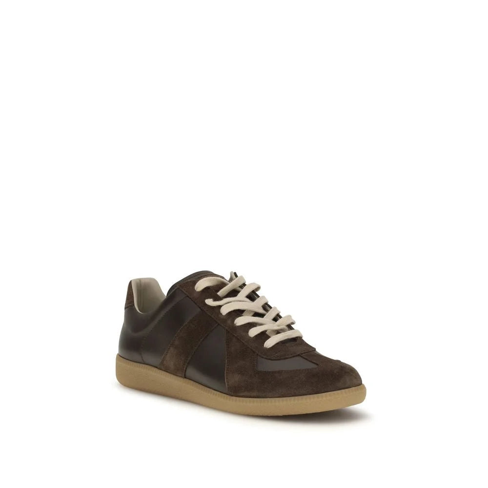 Maison Margiela Brown Calf Leather Bos Taurus Low Top Sneakers - EU40.5/US7.5