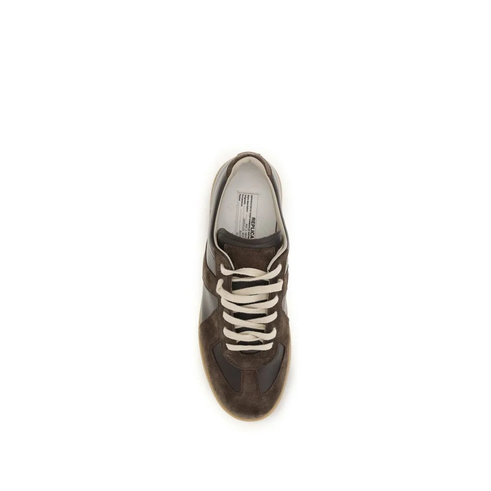 Maison Margiela Brown Calf Leather Bos Taurus Low Top Sneakers - EU40.5/US7.5