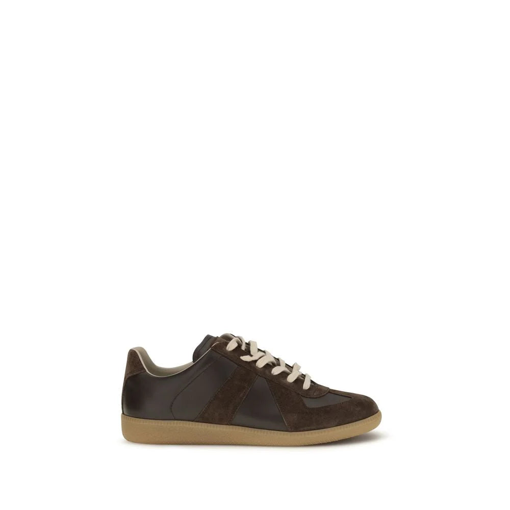 Maison Margiela Brown Calf Leather Bos Taurus Low Top Sneakers - EU40.5/US7.5