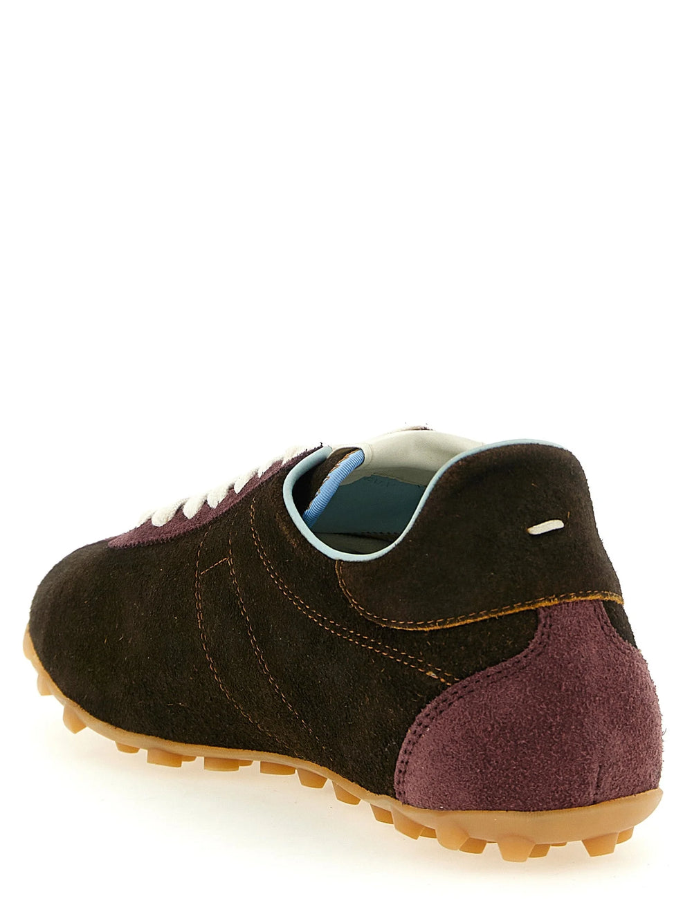 Maison Margiela bruna atletiska sneakers i kalvskinn