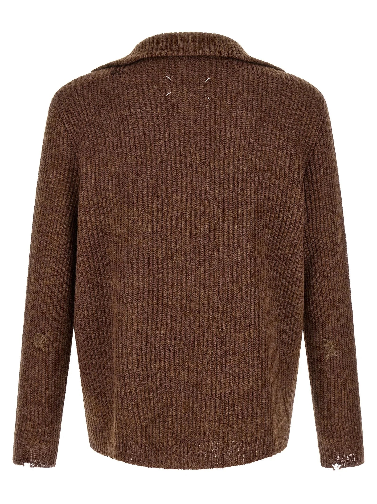 Maison Margiela Brown Linen Cardigan