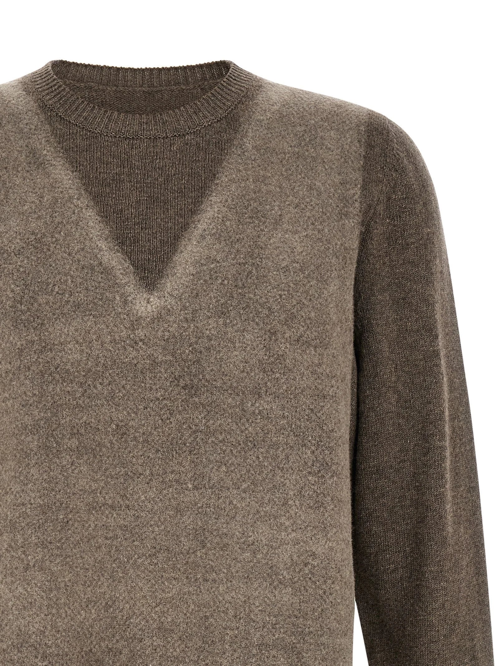 Maison Margiela Brown Virgin Wool Cardigan