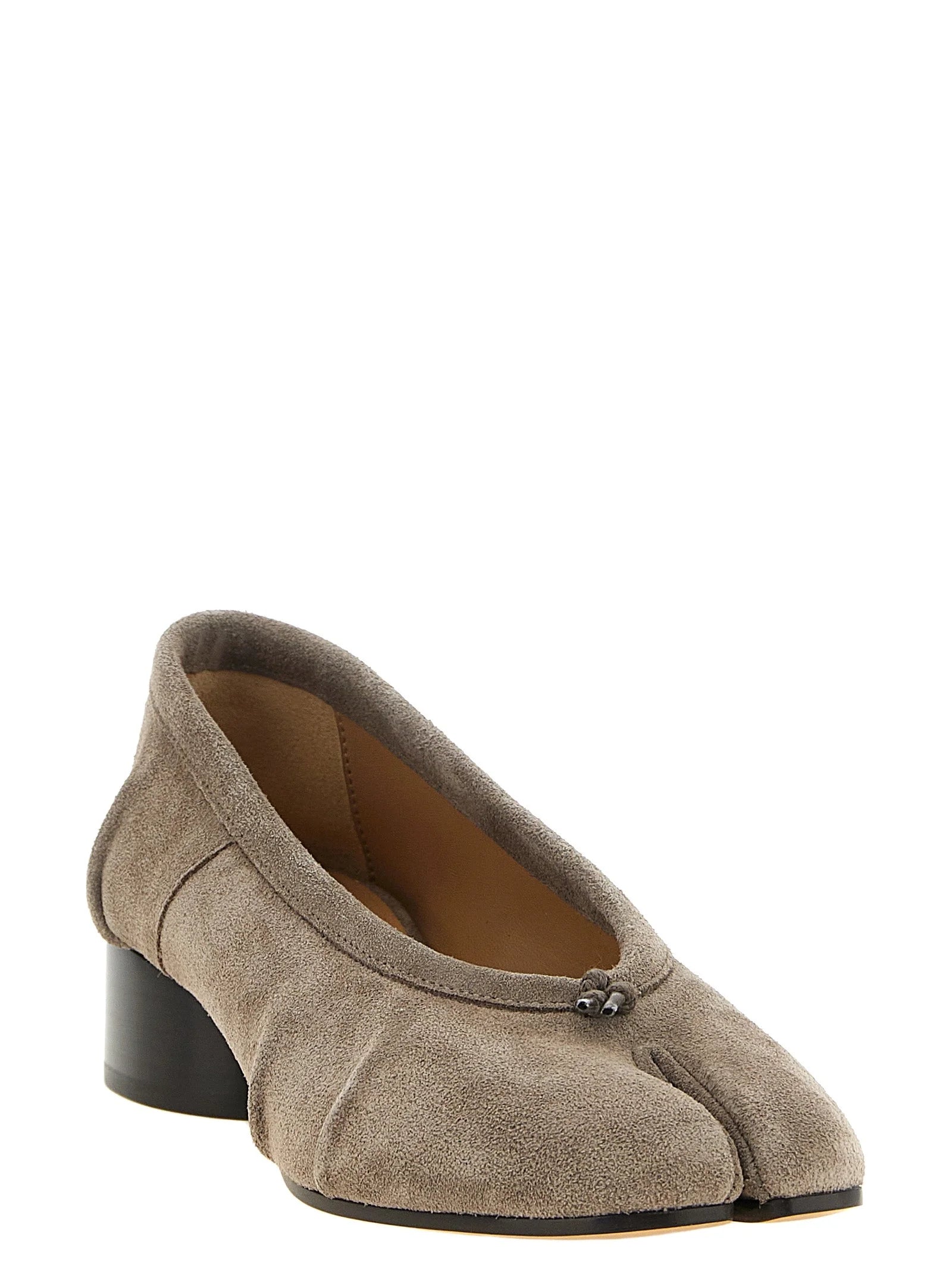 Maison Margiela Gray Calfskin Mid Heel Pumps