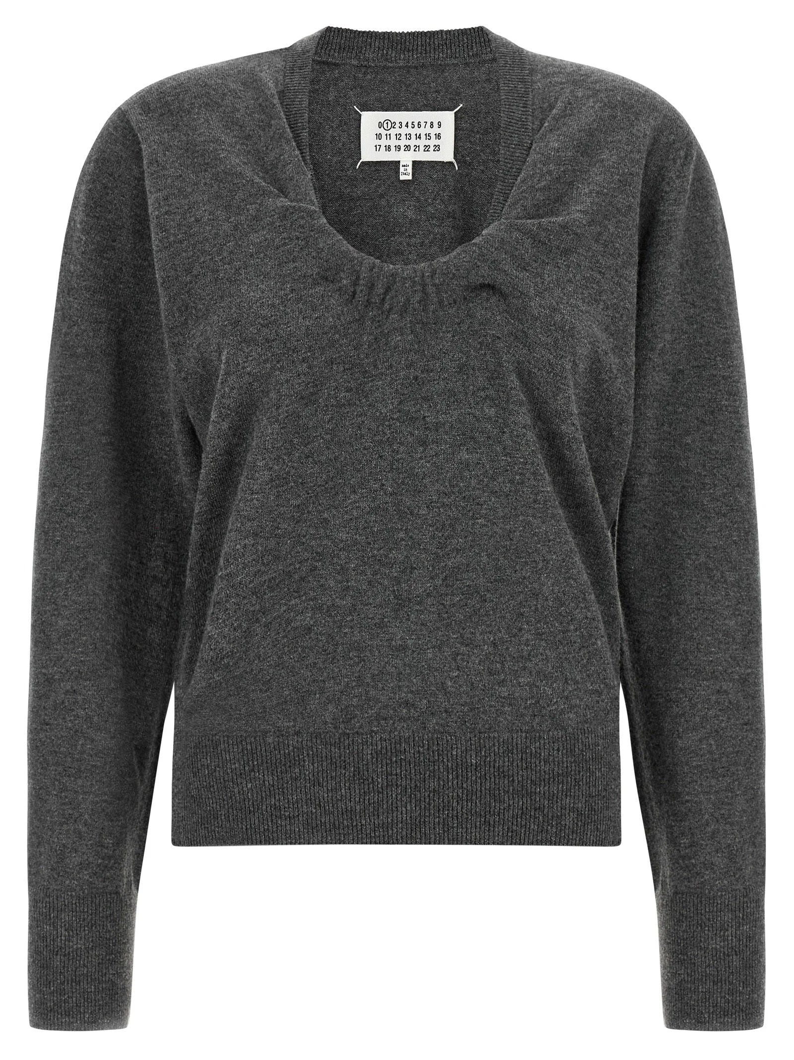 Maison Margiela Gray Virgin Wool Cardigan