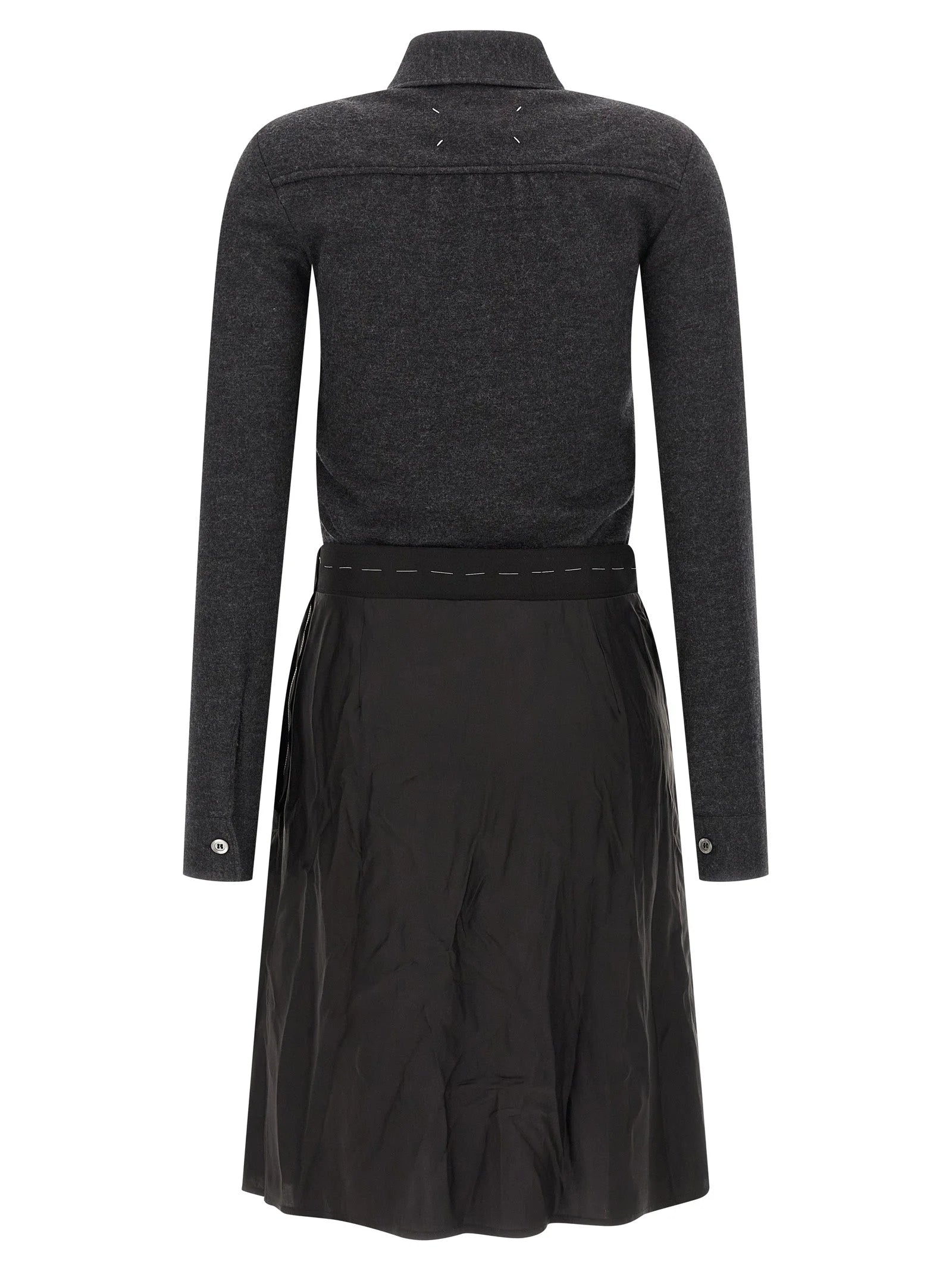 Maison Margiela Gray Virgin Wool Midi Dress