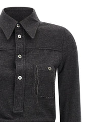 Maison Margiela Gray Virgin Wool Midi Dress