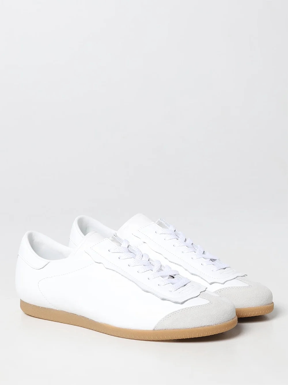 Maison Margiela Low Featherlight Leather And Suede Sneakers - Sneakers