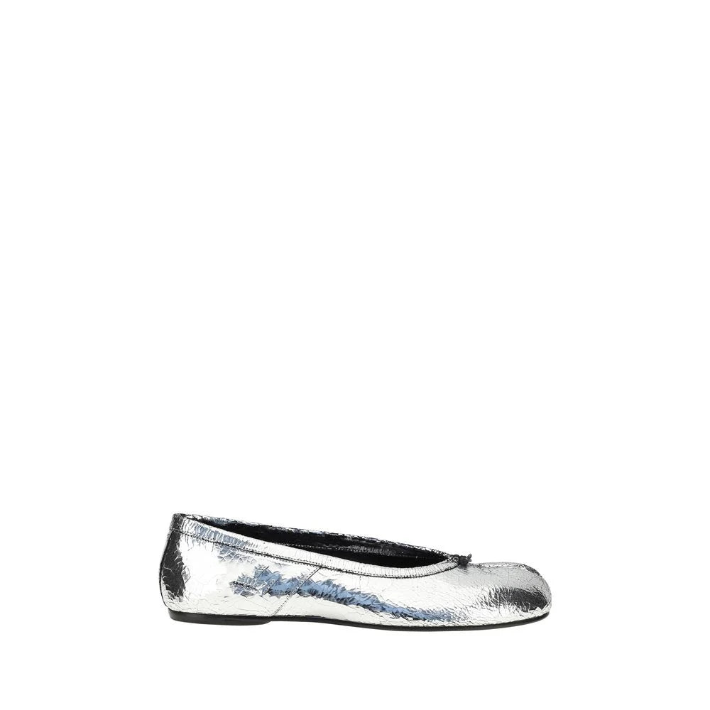 Maison Margiela Silver Calf Leather Bos Taurus Ballet Flats