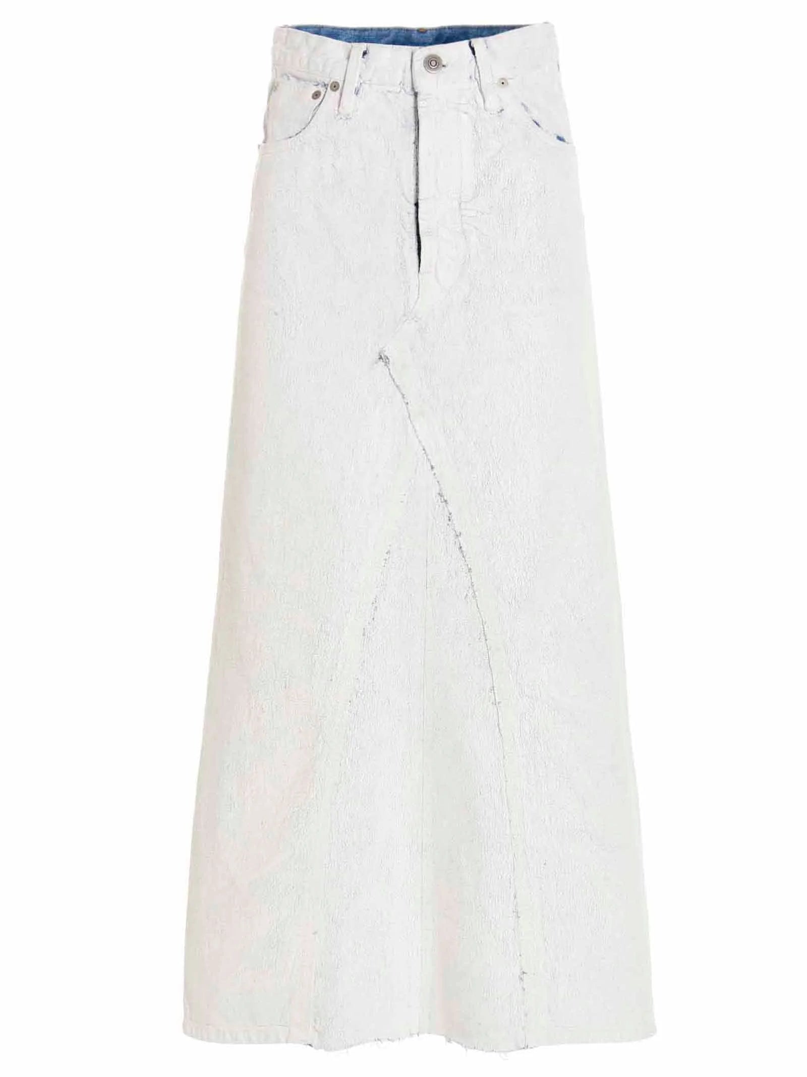 Maison Margiela White Cotton Mini Skirt