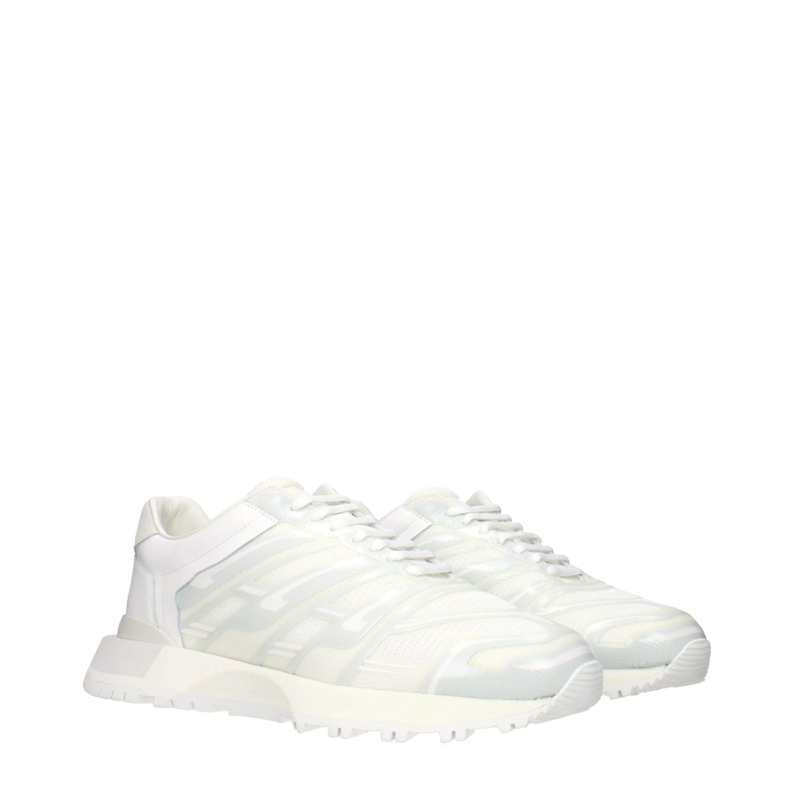 Maison Margiela White Fabric Athletic Sneakers - EU44/US11